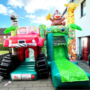 Château gonflable de safari pour enfants, qualité professionnelle, avec toboggan - Product Image 1