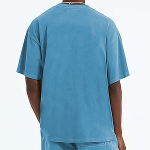 Camiseta de Verano de Felpa Francesa para Hombre, Diseño Exclusivo, Estilo Urbano, Oversize, Lisa, de Algodón Pesado 100% - Product Image 3
