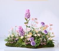 T-60 haut de gamme mode fleur artificielle rangée personnalisé fleur coureur violet fleur Art salon décoration de la maison