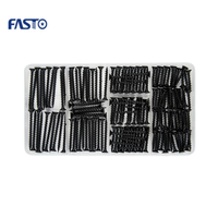 Jeu de 4 vis pour cloison sèche noires #6 (1 ",1-1/4",1-5/8 ",2") 166PCS Vis à bois autotaraudeuses Phillips à filetage grossier