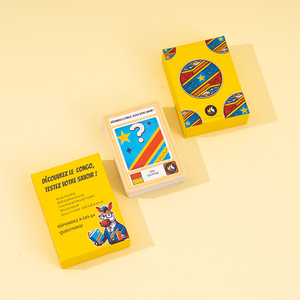 Jeu de cartes de <span class=keywords><strong>quiz</strong></span> sur la France imprimé sur mesure de haute qualité, fabriqué en Chine, avec emballage en boîte, OEM et ODM - Product Image 4