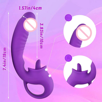 Vibromasseur télescopique en silicone et TPE pour femmes, avec fonction de léchage de langue, jouet sexuel féminin