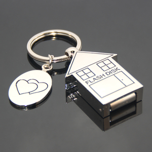 Porte-clés à mémoire 4/8/16/32/64/128GB Porte-clés à clé USB Porte-clés promotionnel Porte-clés maison Porte-clés USB en alliage de zinc métallique - Product Image 2