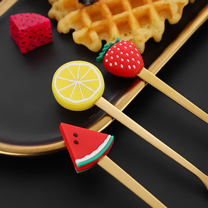 HPC0101 Fabricación experta de acero inoxidable, cuchara y tenedor creativos y bonitos para café/té/postres, cuchara y tenedor de dibujos animados, tenedor para frutas - Product Image 3