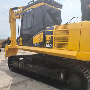 Excavatrice sur chenilles Komatsu PC160 d'occasion, 16 tonnes, moteur Cummins, godet de 0,65 m, puissance élevée 82,4 kW, pour travaux routiers de moyenne envergure - Product Image 1