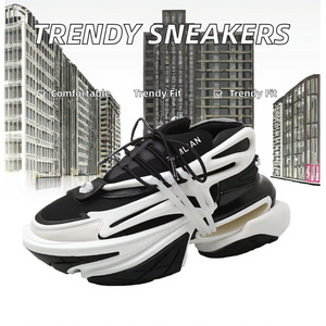 Nouvelle Arrivée 2026 – Baskets Unisexe à Plateforme Épaisse, Couleurs Mixtes, à Lacets, Rehaussantes, Tendance Street Style - Product Image 2