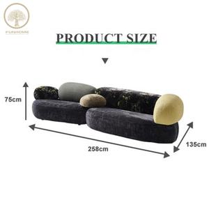 Ensemble de canapés modulaires Chesterfield modernes pour salon d'hôtel, design en galets, <span class=keywords><strong>canapé</strong></span> en tissu, éponge pour villa, atelier, centre commercial - Product Image 6