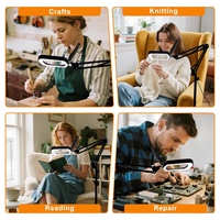Lampe de bureau LED 3-en-1 à bras articulé, design européen, commande tactile mains libres, 5 modes de couleur, intensité réglable, flexible, avec pince