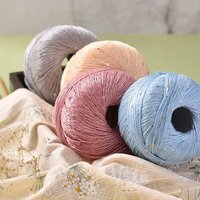 100% Cotton Yarn Sequin Lace 100g OE Spun Anti-Pilling Soft Dyed Crochet Knitting Yarn for Shawl Scarf Hat DIY Ready to Ship