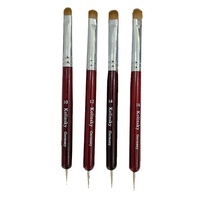 YINDUOFEI Pinceau à ongles français double tête personnalisable en acrylique, poils Kolinsky, manche en bois professionnel, pointe en poil