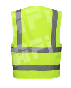 Gilet de sécurité haute visibilité unisexe AERO AFi-1160 avec logo personnalisable, impression numérique, fermeture éclair, imperméable, polyester, réfléchissant - Product Image 4