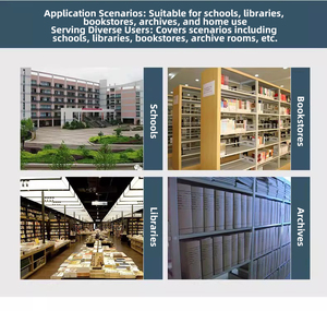 Modern Multi-Purpose Metal Shelving Unit | Versatile Double-Sided Access for Home School Commercial <b>Library</b> <b>Book</b> Storage | 4 - Product Image 6