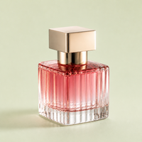 Vente en gros usine – Flacon vaporisateur de parfum irrégulier 40 ml, forme unique, en verre, avec capuchon doré, pompe pulvérisatrice, givré, estampage à chaud, sérigraphie