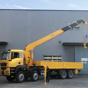대형 트럭 리프팅 후크 강력한 휠 로더 10 톤 12 톤 14T 텔레스코픽 붐 트럭 장착 크레인 건설