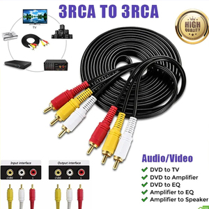Nhà Máy Giá 1.5m AV cáp vàng đỏ trắng cắm RCA cáp 3 RCA Nam đến 3 RCA nam âm thanh video kết nối cáp cho TV <span class=keywords><strong>DVD</strong></span> - Product Image 4