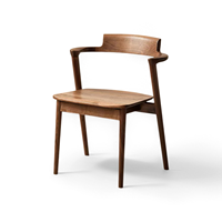 Chaise de salle à manger moderne en bois de frêne massif avec accoudoirs, style mi-siècle, écologique, pour la maison, le bureau, l'école, l'hôtel, couleur personnalisable