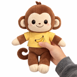 Peluche di Scimmia Marrone Personalizzato con Maglietta Personalizzata, Disponibile in Diverse Taglie, Regalo per Bambini - Product Image 4