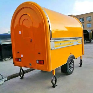 Remorque alimentaire remorquable en acier inoxydable, camion de restauration rapide mobile, chariot de vente ambulante <span class=keywords><strong>pour</strong></span> glaces, hot-dogs, frites et snacks, <span class=keywords><strong>kiosque</strong></span> de restauration de rue - Product Image 4