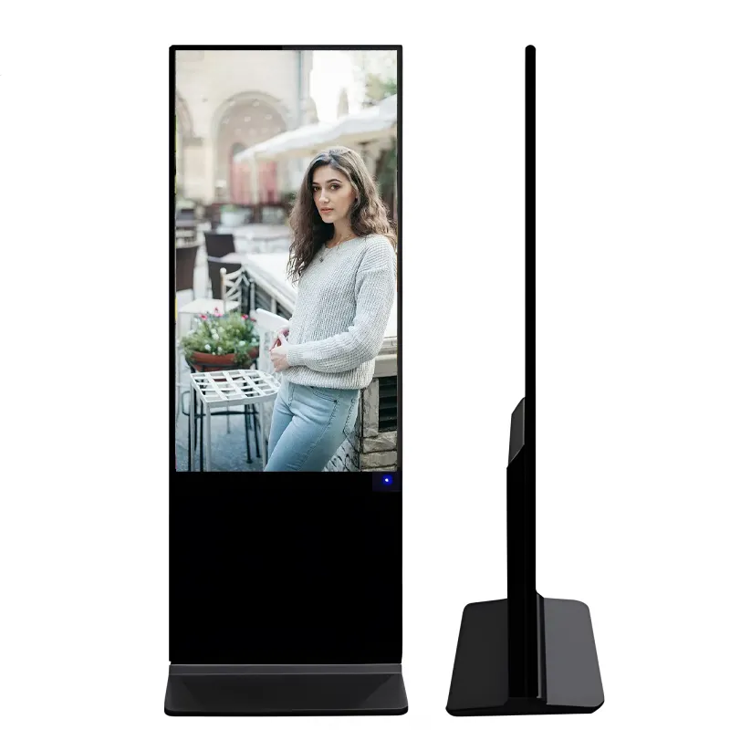55 Inch Indoor LCD Floor Stand Advertising Equipments Readable High Brightness Multi Touch Exhibition Kiosk Digital Signage