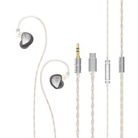Nouveaux écouteurs intra-auriculaires Hi-Fi pour le gaming, le streaming en direct et la surveillance, avec câble filaire de 1,5 m (3,5 mm/Type-C) et crochet d'oreille H6