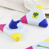 Surligneurs en plastique imprimés en couleur avec logo personnalisé, promotionnels, vente en gros