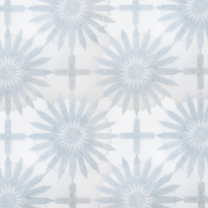 Mosaïque Stella Waterjet en marbre blanc Arcadia et <span class=keywords><strong>bleu</strong></span> Devonshire, finition polie, pour salle de bain et <span class=keywords><strong>douche</strong></span> - Product Image 2