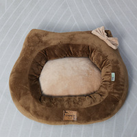 Honeypaws Lit pour chien et chat en peluche courte en forme de mouton avec nœud papillon, housse amovible, design classique et solide pour l'hiver