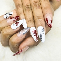 Fábrica mayorista de manicura prensada en forma de almendra de estilo europeo y americano