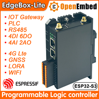 Controlador PLC Edgebox-Lite ESP32-S3 4DI 6DO WiFi 2.4G GNSS CANBUS RS485, Programación PLC, 512KB+8MB PSRAM, 16MB
