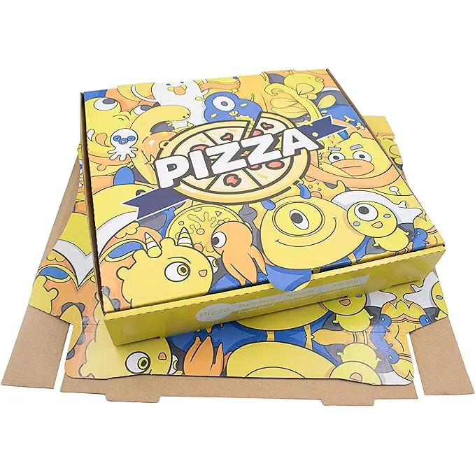 Boîte de taille personnalisée pour pizza Boîtes à pizza élégantes en papier Boîte de haute qualité pour pizza 12 pouces