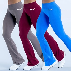 Pantalones de Yoga para Mujer, Mini Flare, Levanta Glúteos, Sin Costura Frontal, Secado Rápido, Estilo Campana, para Verano - Product Image 1