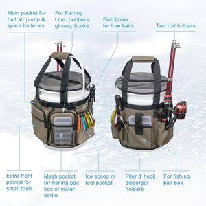Công Cụ Tổ Chức Băng Câu Cá Xô Tổ Chức Có Thể Điều Chỉnh Xô Giải Quyết Túi Với Chủ Cho Ngư Cụ - Product Image 2