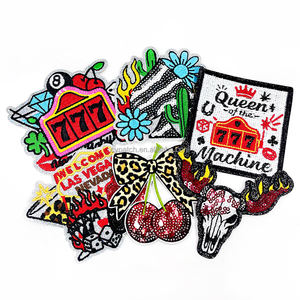 <span class=keywords><strong>Las</strong></span> <span class=keywords><strong>Vegas</strong></span> Geborduurde Patch Set Koningin Van De <span class=keywords><strong>Machine</strong></span> 777 Slot Welkom Neon Cactus Dobbelstenen Applique Dilique Diy - Product Image 3