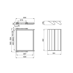 Kit per cassetto e telaio per scarpe 7028049 in pietra con riquadro morbido 600mm - Product Image 2