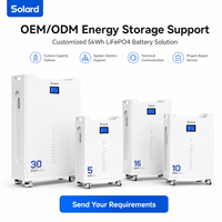 Batterie LiFePO4 Solard 51.2V 100Ah 5kWh pour système d'énergie domestique, haute efficacité, performances fiables, système de secours solaire, connectable en série, CAN
