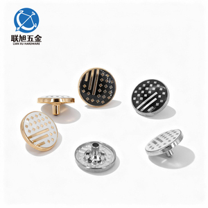 Lianxu <strong>Button</strong> Manufacturer Custom Pattern Logo Round Zinc Alloy <strong>Metal</strong> Golden 4 Part <strong>Button</strong> Press Jubbah Snap <strong>Button</strong> for Clothing - Product Image 2