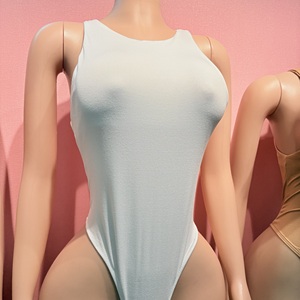 <span class=keywords><strong>Body</strong></span> <span class=keywords><strong>sexy</strong></span> da <span class=keywords><strong>donna</strong></span> con scollo rotondo e senza maniche in tinta unita - Product Image 5