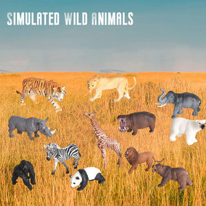 Modèles d'animaux sauvages statiques en plastique Learning Resources, figurines d'animaux de zoo, lot de 6 petits jouets d'animaux sauvages en PVC pour les tout-petits de 1 à 3 ans et de 3 à 5 ans - Product Image 2