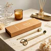 Ensemble de soin des bougies de qualité supérieure, coupe-mèche en acier inoxydable et éteignoir à bougies, boîte cadeau, accessoires de luxe pour bougies, pour la fragrance de la maison