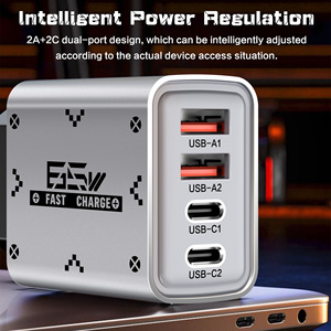 USB C Sạc Tổng 65W Loại C Qc3.0 Nhanh Chóng Sạc Nhanh Điện Thoại Di Động Travel Tường Adapter EU/US Cắm Đối Với Samsung Xiaomi - Product Image 6