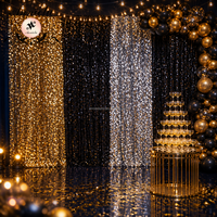 ANNIELU Rideau de fond rouge à sequins pour Noël, panneau de fond pour fête de Noël, événement festif, photomaton, décoration de mariage
