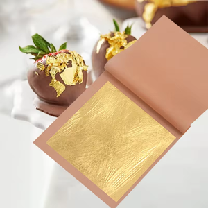 Feuilles de <span class=keywords><strong>feuille</strong></span> d'or comestibles 24K <span class=keywords><strong>Feuille</strong></span> d'or pur pour la décoration alimentaire Gâteaux Cuisson Crème glacée - Product Image 4