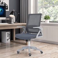 Accoudoirs pliables en plastique gris de tissu de maille de la chaise de maison/bureau de style contemporain exécutif