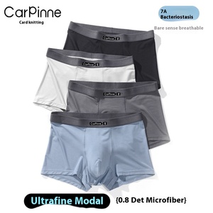 Carpinne Boxer Briefs pour <span class=keywords><strong>Homme</strong></span> en Modal Ultra-Fin, <span class=keywords><strong>Taille</strong></span> Mi-Haute, Uni, Antibactérien, Tricoté, Respirant, <span class=keywords><strong>Taille</strong></span> 4XL, Entrejambe - Product Image 5