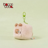 Gantungan Kunci Boneka Kapibara Kucing Lucu, Mainan Boneka Lembut, Gantungan Tas Mini Boneka Plush dengan Bunga