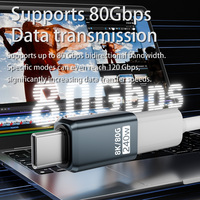 Konverter Tipe-C 240W 80Gbps 8K 60HZ Adaptor USB4 Transmisi Data Konektor Ekstensi USB-C Female Female Laptop Ponsel