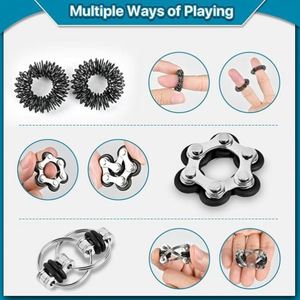 Teen Fidget Toys <b>Plastic</b> Sensory Rings Spinner Desk Gadget for Stress Relief Focus Portable <b>Pocket</b> Toys Easy Use Fun Variety - Product Image 5