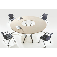 Table de conférence pliante incurvée en forme de S pour la formation et le bureau Table d'étude en bois pliable et mobile