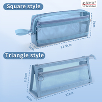 Coloré Double Couche Nylon Mesh Zipper Voyage Pouch Haute Qualité Cosmétique Sac Maquillage Outils Sac De Rangement pour Dames