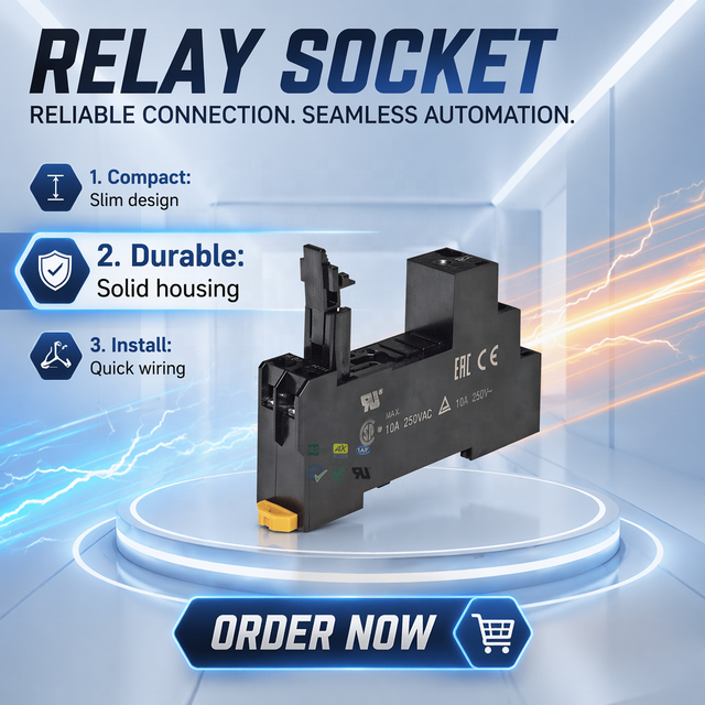 Original New Relay Socket P2RFZ-05-E 5-pin Screw Terminals Switching Components P2RF DIN Rail Socket for G2R Series PCB Relay